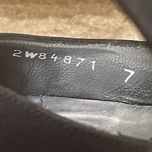 Stuart Weitzman 7 Black Satin Strappy Heels | Rhinestone Circle, Spain Y2K - Picture 8 of 13